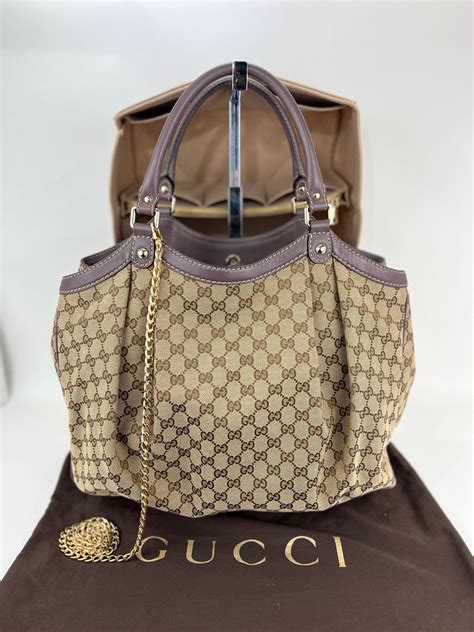 Gucci Sukey Large Monogram GG Canvas Hand Bag Tote 